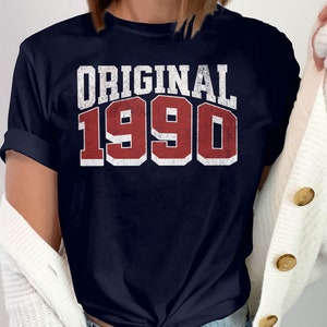 1990 shirt origineel geboren in 1990 T-shirt, 34e verjaardagscadeau origineel geboortejaar, 1990 verjaardagscadeau, vintage 1990 shirt, gemaakt in 1990 shirt