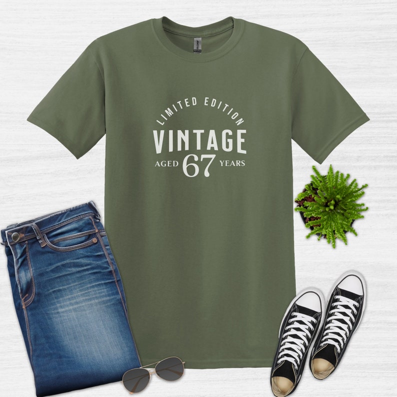 67 Birthday Limited Edition Vintage T-Shirt, 67th Birthday Shirt, 67 Birthday Gift for Men and Women, Born in 1957, 67 years old bday party