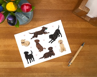 Labrador Postcard/Cute Dog Greeting Card/Labrador Retriever Illustration/Gift for Dog Owners/Dog Mom Birthday Card/Mini Print