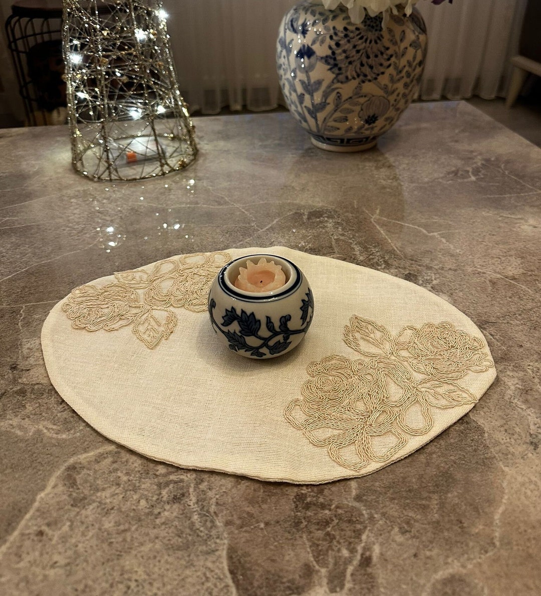 Tray Cover, Table Runner %100 Cotton Linen, American Services, Small ...