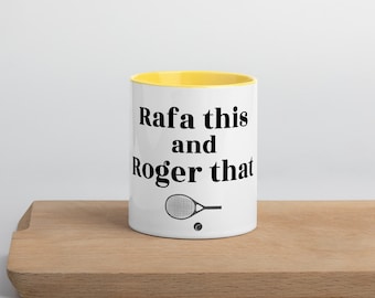 Tennis Coffee Mug, Rafael Nadal Mug, Roger Federer Coffee Mug, Roger and Rafa, Tennis GOAT, Sports Coffee Mugs, Tennis Legends Tennis Gifts