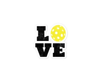 Love Pickleball Sticker: Durable Vinyl Decal for Water Bottles & Laptops