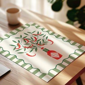 Chilli Plant Print: Green Kitchen Print, Green Kitchen Decor, Chilli Kitchen and Dining Illustration Giclee Wall Art (UNFRAMED) image 5
