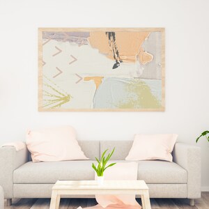 Textured Brush Stroke Abstract Art, Neutral Wall Art, Painting Art, Beige Peach Blue Art, Abstract Art, Instant Download, Printable Art