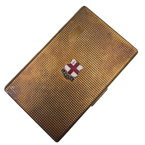 Portasigarette vintage Kigu London con scatola, per collezionisti o come regalo, color oro, elegante stile britannico, anni '50