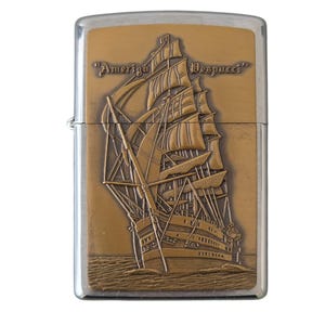 Vintage Zippo Lighter – Amerigo Vespucci Commemorative Edition (1998) – Complete Set with Leather Pouch & Box