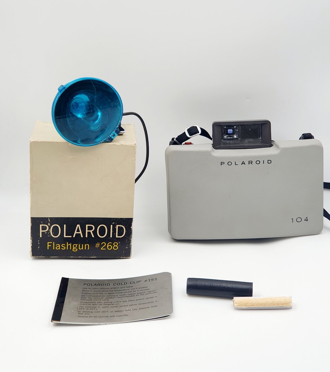 Polaroid 104 Instant Pack Film Land Camera and Flashgun Etsy