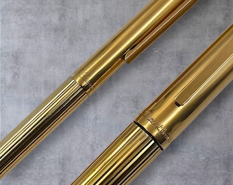 ヴィンテージ S.T. デュポン 万年筆：24金仕上げ、18金ペン先 - Etsy 日本