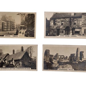 Westminster-sigarettenkaarten uit de jaren 1920 (set van 11) – Britse koninklijke en oude gebouwen – Britse historische monumenten – tabakskaarten