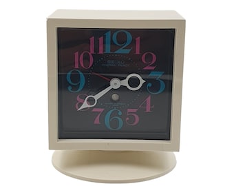 Seiko Japan Clock - Corona Fancy CF 547,  Alarm 2 Jewels - Mechanical  Vintage 1960s, Retro Home Decor