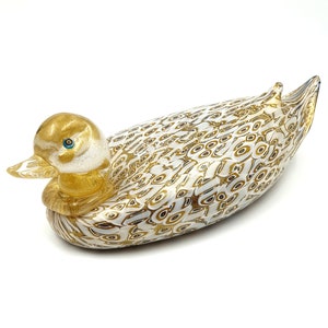 Vintage Murano Glass Duck Sculpture – Authentic Italian Art Glass, Collectible Home Decor