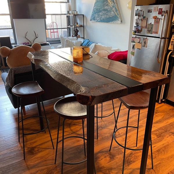 Live Edge Bar Height Table Etsy