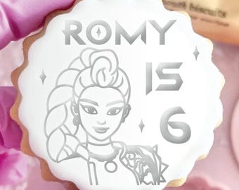 Sello de fondant personalizado de feliz cumpleaños, cortador de galletas personalizado, adorno para cupcakes, M&S, cumpleaños de Romy