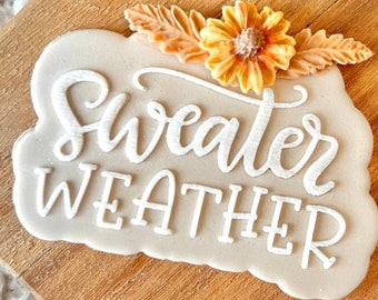 New sweater weather autumn pumpkin raised embosser stamp deboss cookie cutter cake cupcake decoration baking suppliesfall