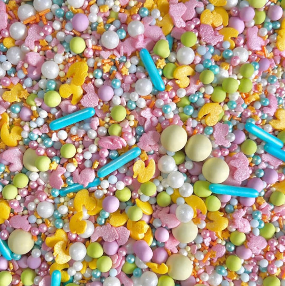 Easter Bunny Chick Pastel Sprinkles Gold Sprinkle Blend Mix for Cupcake ...