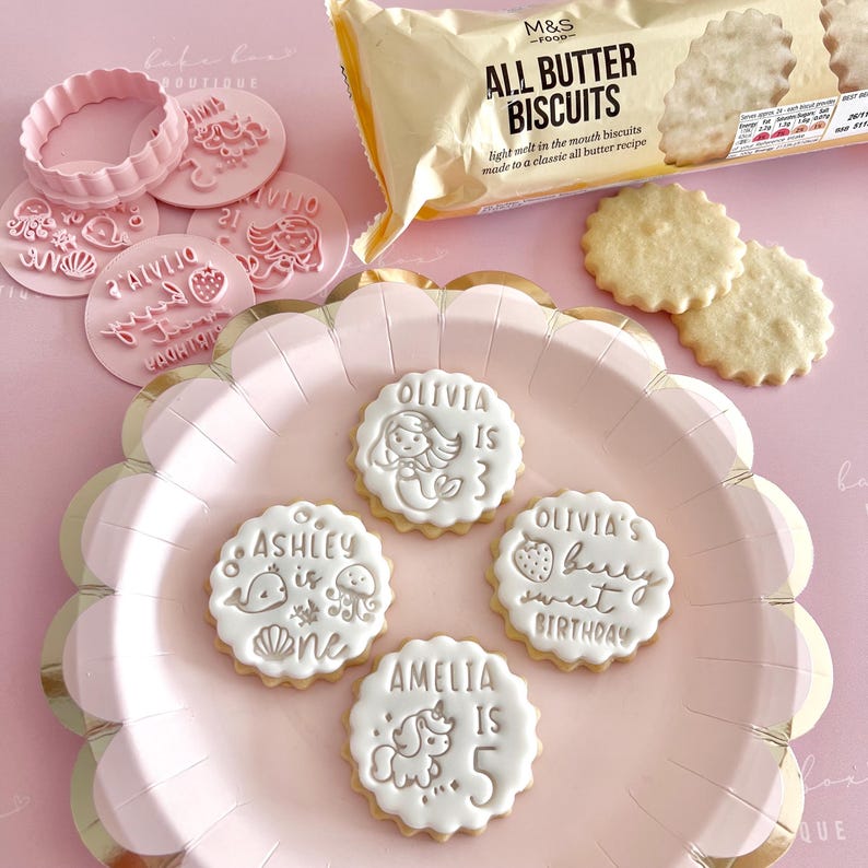 M&S cookie cutter scallop edge for fondant icing. DIY stamp embosser to make custom all butter biscuits hack cookies topper m and s 5cm 6cm image 10