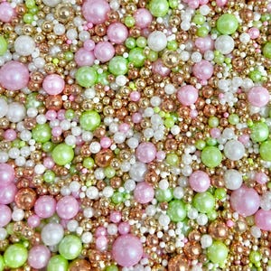 Christmas pink white green white metallic gold red sprinkles festive blend mix cupcake biscuit cookie cake topper baking decoration piping