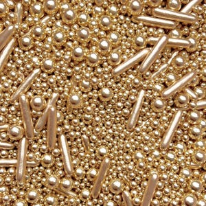 Gold sprinkles sprinkle blend mix for cupcake cake biscuit cookie anniversary cake topper birthday baking decoration wedding metallic balls