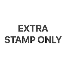 May include: Dark grey text reading "EXTRA STAMP ONLY" is centred on a white background. The words are in a bold font. The image is simple and the text is the main focus.