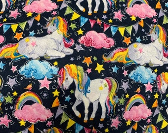 Unicorn Cotton Fabric, Rainbow Unicorn Fabric, Novelty Fabric, Speciality Fabric, Fat Quarter Fabric, Fat Quarter, Kids Fabric