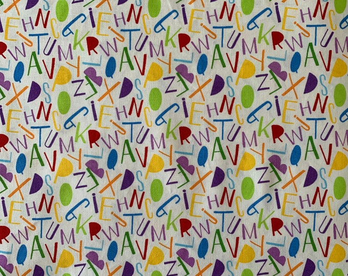 Alphabet Letters Fabric Abc Fabric Bright And Colorful Fabric