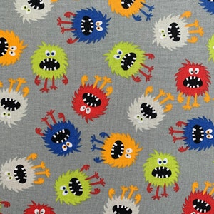 Lil Monsters Cotton Fabric, Novelty Fabric, Cotton Fabric, Fat Quarter Fabric, Kids Fabric, Monsters Novelty Cotton Fabric