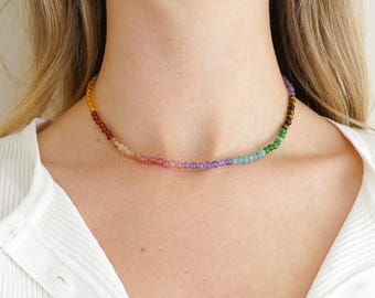 Handmade Natal Chart Crystal Necklace: Astrology Jewelry, Zodiac Necklace, Birthstone Jewellery