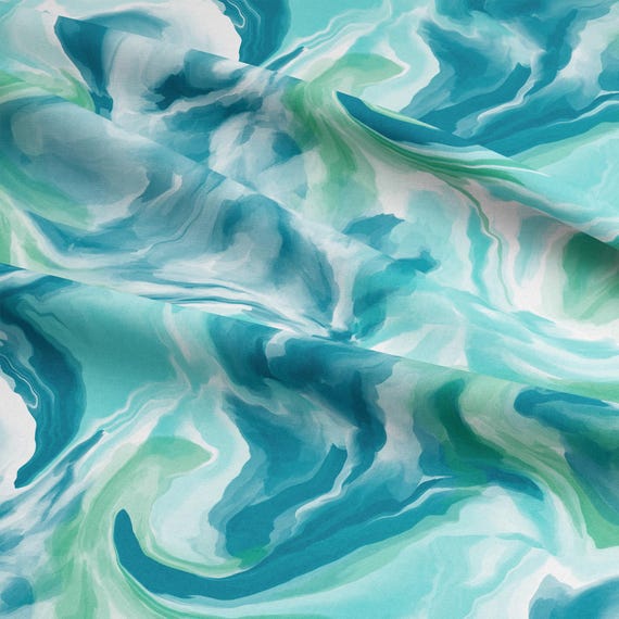 Roo-tid Fabrics | Eco-Friendly Viscose Fabric |  145cm Wide | Woven Fabric | Green Abstract Fabric | Dressmaking Fabric