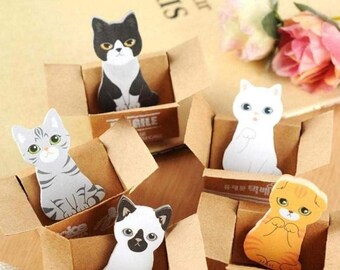 Kitten mini sticky note pads - Cute kitty in a box stationery, stationery lovers. Perfect Gift for Cat Lovers