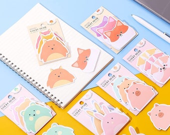 Kawaii Animal Sticky Notes, Cute Memo Pads, Adorable Post it, Office & School Supplies. Perfect Gift for Animal and Stationery Lovers