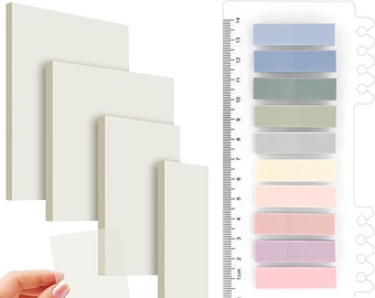 Set of Transparent Sticky Notes and Pastel Index Tabs | Stationery Bundle Perfect for Gifts