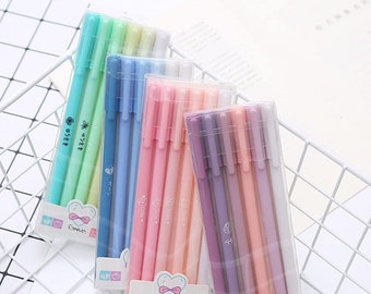 Pastel Gel Pens - 0.5mm Black Ink | Colourful Writing Pens for Journals | Blue, Green, Pink, Purple Sets of Pens | Stationery Gift