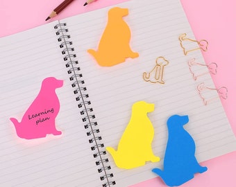 Entzückende Hund-förmige Sticky Notes und Büroklammern Set für Tierliebhaber | Perfektes Geschenk für Hunde- und Schreibwarenliebhaber