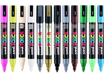 Posca PC-5M Water Based Permanent Marker Paint Pens - Set of Permanent Paint Marker Pens