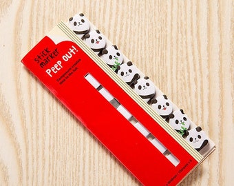 Cute Panda Index Tabs - Set of 120 Sheets - Colourful and Functional Organiser Animal Tabs