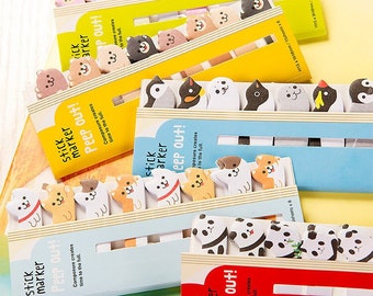 Cute Animal Index Tabs, Rabbit Sticky Notes, Animal Sticky Notes, Sticker Marker, Memo Note, Llama, Panda, Cat, Bear, Dog, Bunny,
