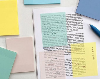 Pastell Transparent Sticky Notes | 50 klare Blätter pro Notizblock | Briefpapier Set Haftnotizen | Perfektes Geschenk für Schreibwaren Liebhaber