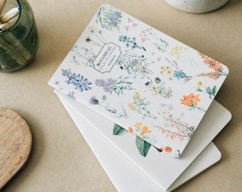 Botanical Wild Flower Pack Of 3 A6 Notebooks | A6 Notebook | Notebooks A6 | Notepads A6 | A6 Notepad | Cute Stationery | Cute Gifts