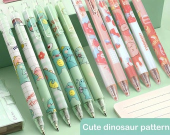 Stylo gel rétractable kawaii - dessins de dinosaures kawaii - idéal pour la tenue d'un journal, des agendas, un agenda, l'école, le bureau