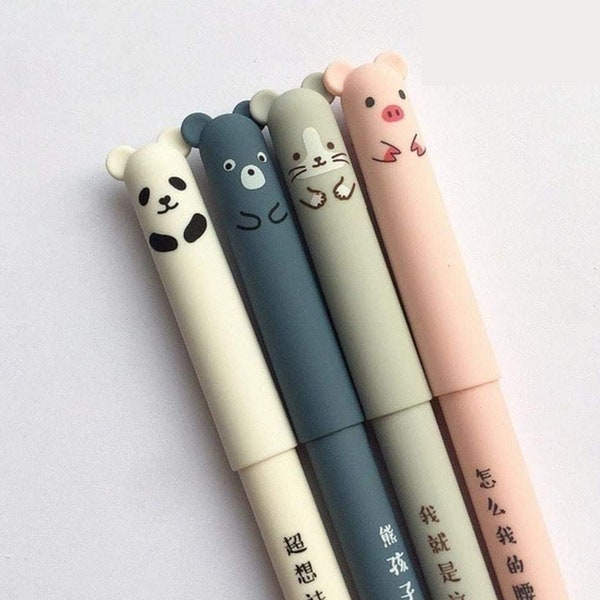 Kawaii Erasable Gel Pen, Great for Journaling, Planners, Diary, School, Study, Blue/Black Ink