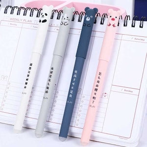 Kawaii Erasable Gel Pen, Great for Journaling, Planners, Diary, School, Study, Blue/Black Ink zdjęcie 7