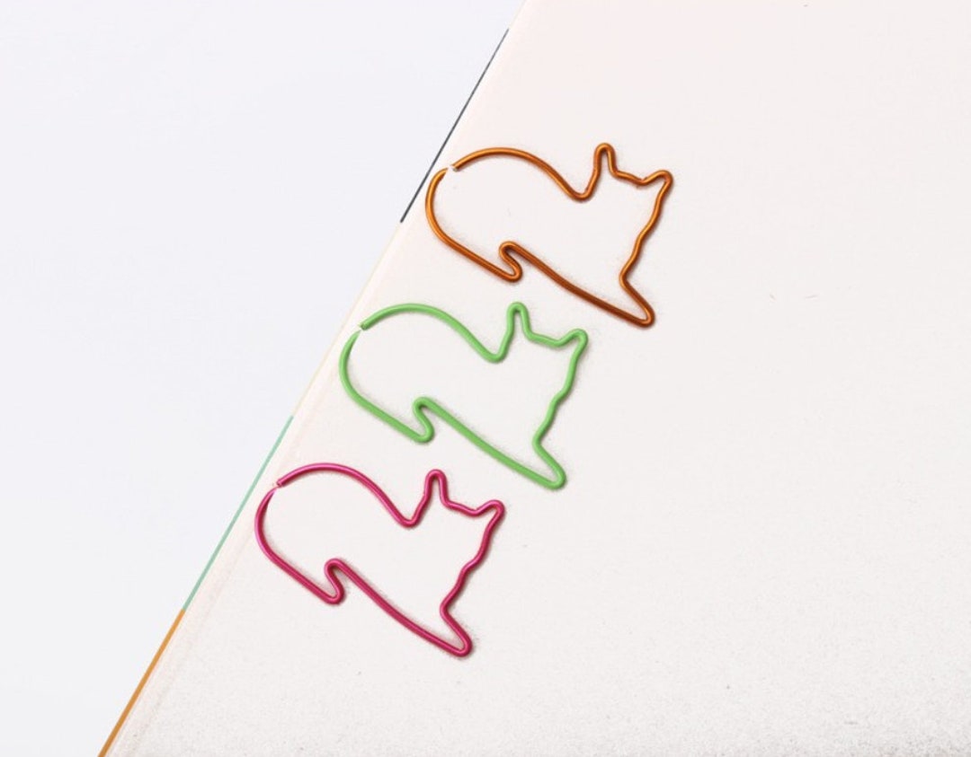 Set of Adorable Catshaped Paper Clips for Planners and Paperwork Etsy