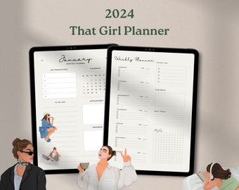 THAT GIRL Style 2024 Digital Planner | Daily, Weekly, Monthly Goodnotes iPad Planner, Self Care Planner, ADHD Friendly Planner, Meal Planner