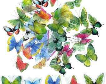 Butterfly Stickers Set, Self-Adhesive PET Transparent Waterproof Butterflies Stickers for Scrapbooking