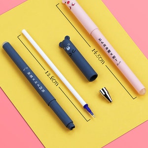 Kawaii Erasable Gel Pen, Great for Journaling, Planners, Diary, School, Study, Blue/Black Ink zdjęcie 9