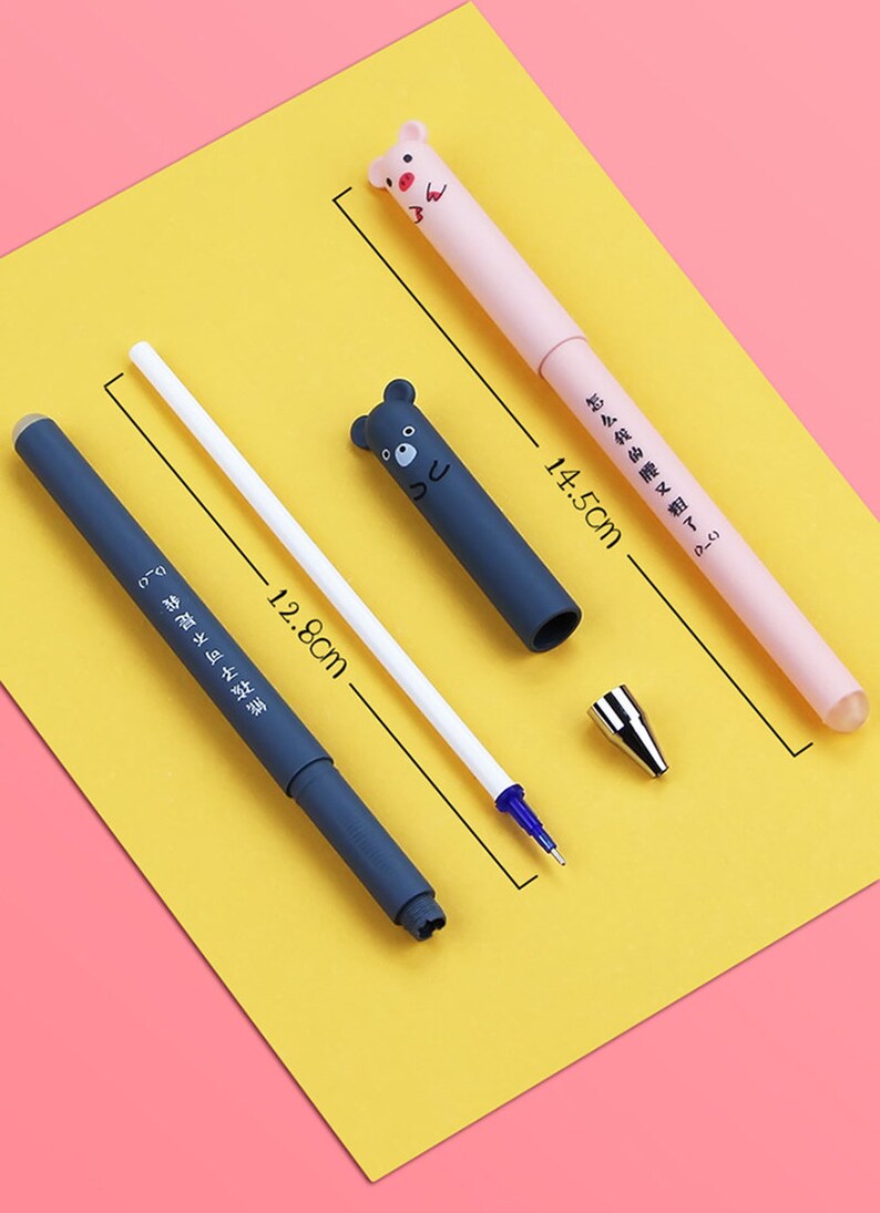 Kawaii Erasable Gel Pen, Great for Journaling, Planners, Diary, School, Study, Blue/Black Ink zdjęcie 9