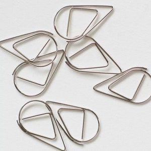 Teardrop Paper Clips, Wedding, Planner Accessories, Gold & Silver Stationery, Scrapbook Paper Clasp image 6