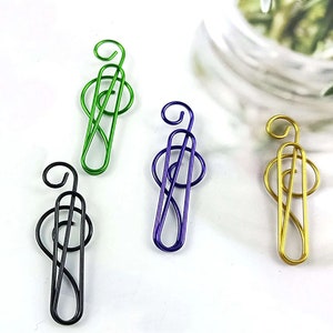 Music Note Shaped Paper Clips for Organizing Sheet Music and Notes Treble Clef Paperclip Perfect Gift for Music Lovers image 2