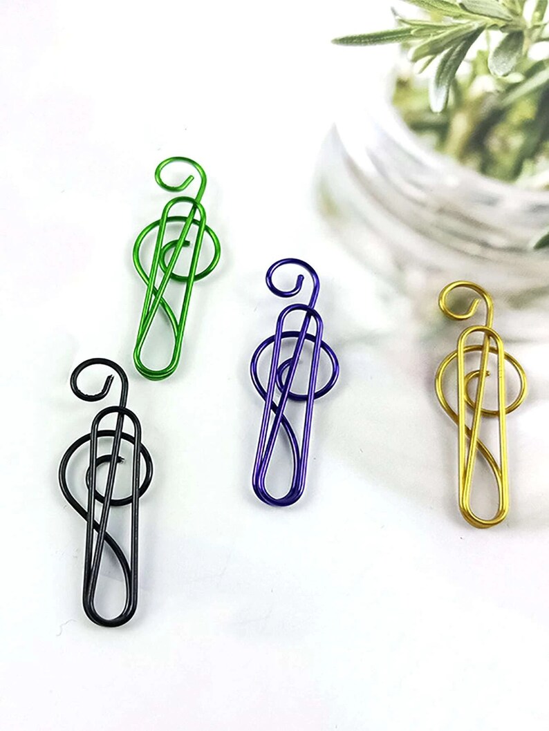 Music Note Shaped Paper Clips for Organizing Sheet Music and Notes Treble Clef Paperclip Perfect Gift for Music Lovers image 2