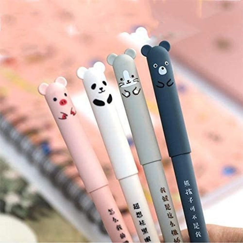 Kawaii Erasable Gel Pen, Great for Journaling, Planners, Diary, School, Study, Blue/Black Ink zdjęcie 2